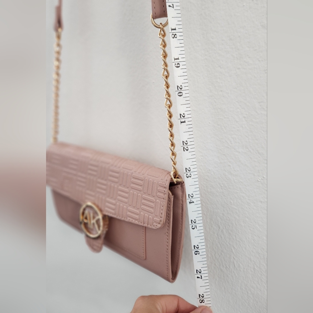 Anne Klein Wallet on a Chain Crossbody Bag Rose Logo Print Chain Strap - Picture 10 of 16
